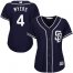 San Diego Padres #4 Wil Myers Navy Blue Alternate Womens Stitched MLB Jersey