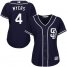 San Diego Padres #4 Wil Myers Navy Blue Alternate Womens Stitched MLB Jersey