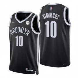 Nike Brooklyn Nets #10 Ben Simmons Black Womens 2021-22 NBA 75th Anniversary Diamond Swingman Jersey – Icon Edition Womens