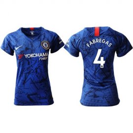 Womens Chelsea #4 Fabregas Home Soccer Club Jersey
