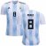 Argentina #8 Perez Home Kid Soccer Country Jersey