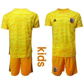 Mexico Blank Yellow Goalkeeper Kid Soccer Country Jersey