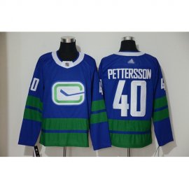 Adidas Vancouver Canucks #40 Elias Pettersson Blue Alternate Authentic Stitched NHL Jersey