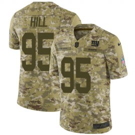 Nike New York Giants #95 B.J. Hill Camo Mens Stitched NFL Limited 2018 Salute To Service Jersey