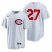 Reds 27 Jake Fraley White Nike 2022 Field of Dreams Cool Base Jersey