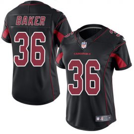 Nike Arizona Cardinals #36 Budda Baker Black Womens Stitched NFL Limited Rush Jersey