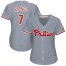 Philadelphia Phillies #7 Maikel Franco Grey Road Womens Stitched MLB Jersey