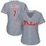 Philadelphia Phillies #7 Maikel Franco Grey Road Womens Stitched MLB Jersey