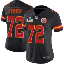 Nike Kansas City Chiefs #72 Eric Fisher Black Womens Super Bowl LV Bound Stitched NFL Limited Rush Jersey