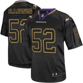 Nike Baltimore Ravens #52 Ray Lewis Lights Out Black Mens Stitched NFL Elite Jersey