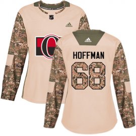 Adidas Ottawa Senators #68 Mike Hoffman Camo Authentic 2017 Veterans Day Womens Stitched NHL Jersey