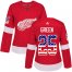 Adidas Detroit Red Wings #25 Mike Green Red Home Authentic USA Flag Womens Stitched NHL Jersey