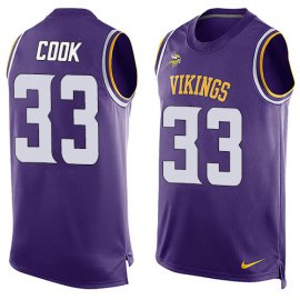 Nike Minnesota Vikings #33 Dalvin Cook Purple Team Color Mens Stitched NFL Limited Tank Top Jersey