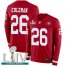 Nike San Francisco 49ers #26 Tevin Coleman Red Super Bowl LIV 2020 Team Color Mens Stitched NFL Limited Therma Long Sleeve Jersey