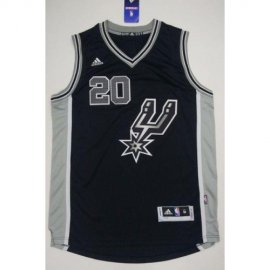 San Antonio Spurs #20 Manu Ginobili Black New Road Stitched NBA Jersey