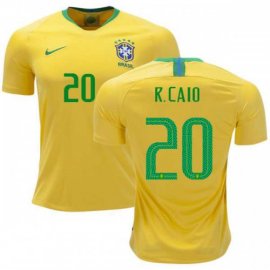 Brazil #20 R.Caio Home Kid Soccer Country Jersey