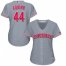 Cincinnati Reds #44 Aristides Aquino Grey Road Womens Stitched MLB Jersey