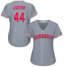 Cincinnati Reds #44 Aristides Aquino Grey Road Womens Stitched MLB Jersey