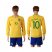 Brazil #10 Neymar Jr Home Long Sleeves Soccer Country Jersey