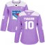 Adidas New York Rangers #10 Artemi Panarin Purple Authentic Fights Cancer Womens Stitched NHL Jersey