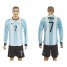 Argentina #7 Dybala Home Long Sleeves Soccer Country Jersey