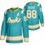 San Jose Sharks #88 Brent Burns Mens Adidas 2020 Throwback Authentic Player NHL Jersey Teal