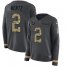 Indianapolis Colts #2 Carson Wentz Anthracite Salute to Service Womens Stitched NFL Limited Therma Long Sleeve Jersey