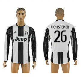 Juventus #26 Lichtsteiner Home Long Sleeves Soccer Club Jersey