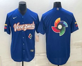 Mens Venezuela Baseball 2023 Royal World Big Logo With Patch Classic Stitched Jerseys
