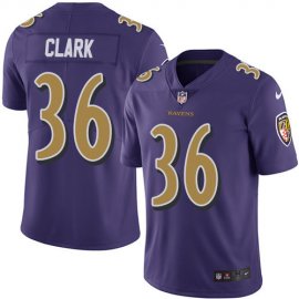 Nike Baltimore Ravens #36 Chuck Clark Purple Mens Stitched NFL Limited Rush Jersey