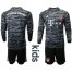 Bayern Munchen Blank Black Goalkeeper Long Sleeves Kid Soccer Club Jersey