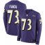 Nike Baltimore Ravens #73 Marshal Yanda Purple Team Color Mens Stitched NFL Limited Therma Long Sleeve Jersey