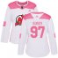 Adidas New Jersey Devils #97 Nikita Gusev White/Pink Authentic Fashion Womens Stitched NHL Jersey