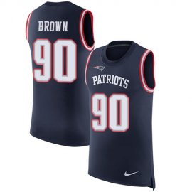 Nike New England Patriots #90 Malcom Brown Navy Blue Team Color Mens Stitched NFL Limited Rush Tank Top Jersey
