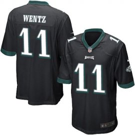 Nike Philadelphia Eagles #11 Carson Wentz Black Alternate Youth Stitched NFL New Elite Jersey