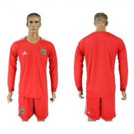 Argentina Blank Red Long Sleeves Goalkeeper Soccer Country Jersey