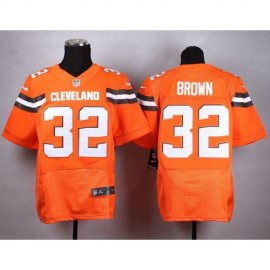 Nike Cleveland Browns #32 Jim Brown Orange Alternate Mens Stitched NFL New Elite Jersey