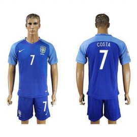 Brazil #7 Costa Blue Soccer Country Jersey