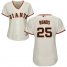 San Francisco Giants #25 Barry Bonds Cream Home Womens Stitched MLB Jersey