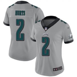 Nike Philadelphia Eagles #2 Jalen Hurts Silver Womens Stitched NFL Limited Inverted Legend Jersey