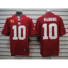 Nike New York Giants #10 Eli Manning Red Alternate With C Patch Mens Stitched NFL Elite Jersey