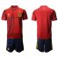 Spain Blank Home Soccer Country Jersey