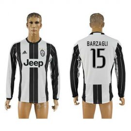Juventus #15 Barzagli Home Long Sleeves Soccer Club Jersey
