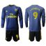 Arsenal #9 Lacazette Blue Long Sleeves Soccer Club Jersey