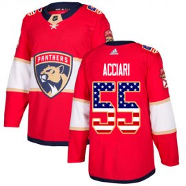 Adidas Florida Panthers #55 Noel Acciari Red Home Authentic USA Flag Stitched Youth NHL Jersey