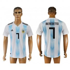 Argentina 7 BENEDETTO Home 2018 FIFA World Cup Thailand Soccer Jersey