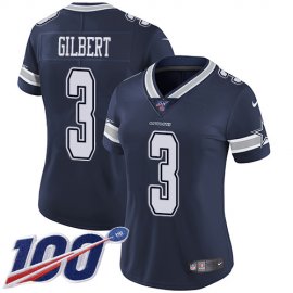 Nike Dallas Cowboys #3 Garrett Gilbert Navy Blue Team Color Womens Stitched NFL 100th Season Vapor Untouchable Limited Jersey