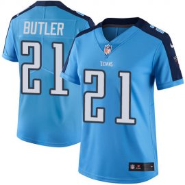 Nike Tennessee Titans #21 Malcolm Butler Light Blue Womens Stitched NFL Limited Rush Jersey