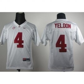 Kids Alabama Crimson Tide 4 T.J Yeldon White 2012 SEC Patch College Football NCAA Jerseys