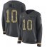 Nike Kansas City Chiefs #10 Tyreek Hill Anthracite Salute to Service Womens Stitched NFL Limited Therma Long Sleeve Jersey